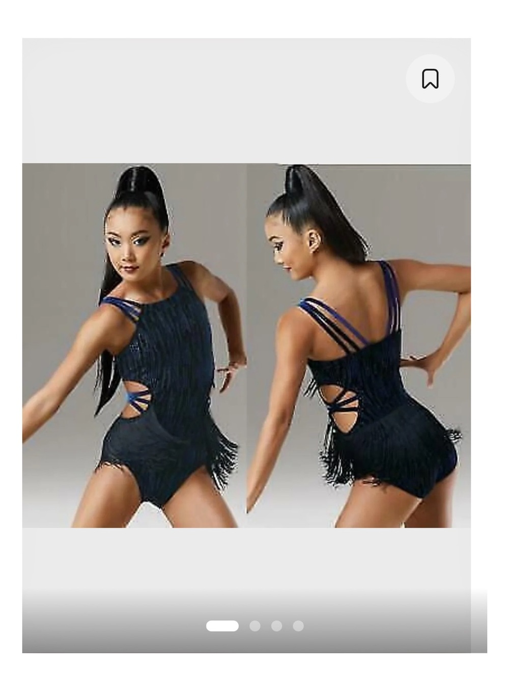 Weissman Leotard With Fringe Dance Costume Jazz Performance Velvet Rhinestone